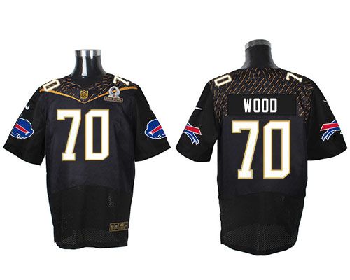 Nike Bills #70 Eric Wood Black 2016 Pro Bowl Men's Stitched NFL Elite Jersey